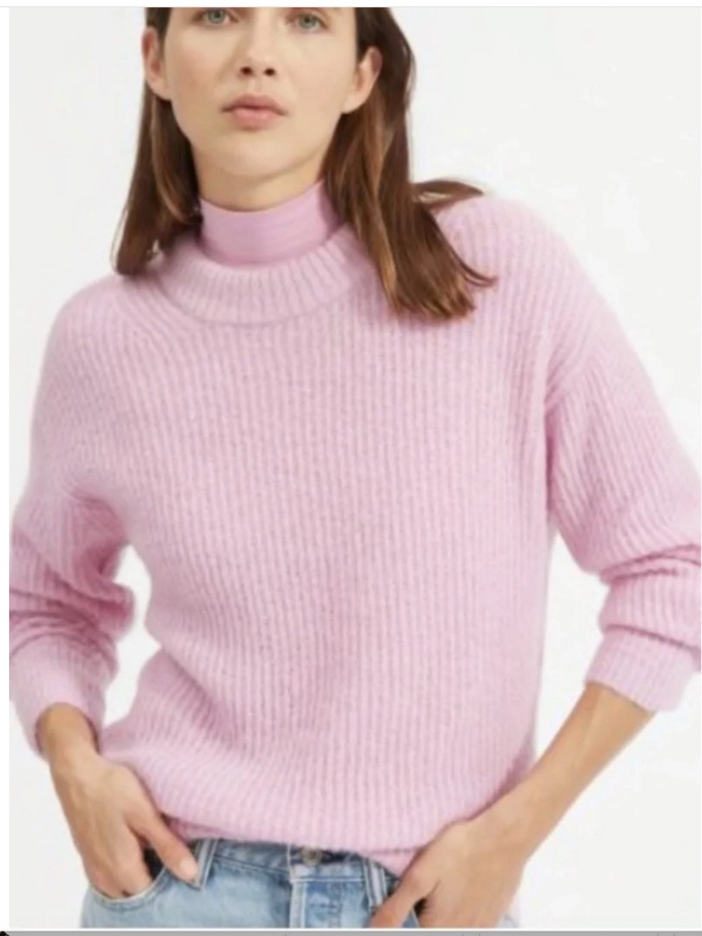 EV ERLANE The Alpaca Cocoon Crew Sweater in Lilac Pink NWOT/sz S